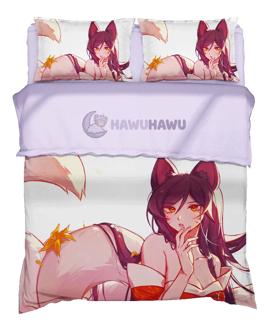 Ahri League of Legends Bedding Set 4-Piece HD Print - HaWuHaWu