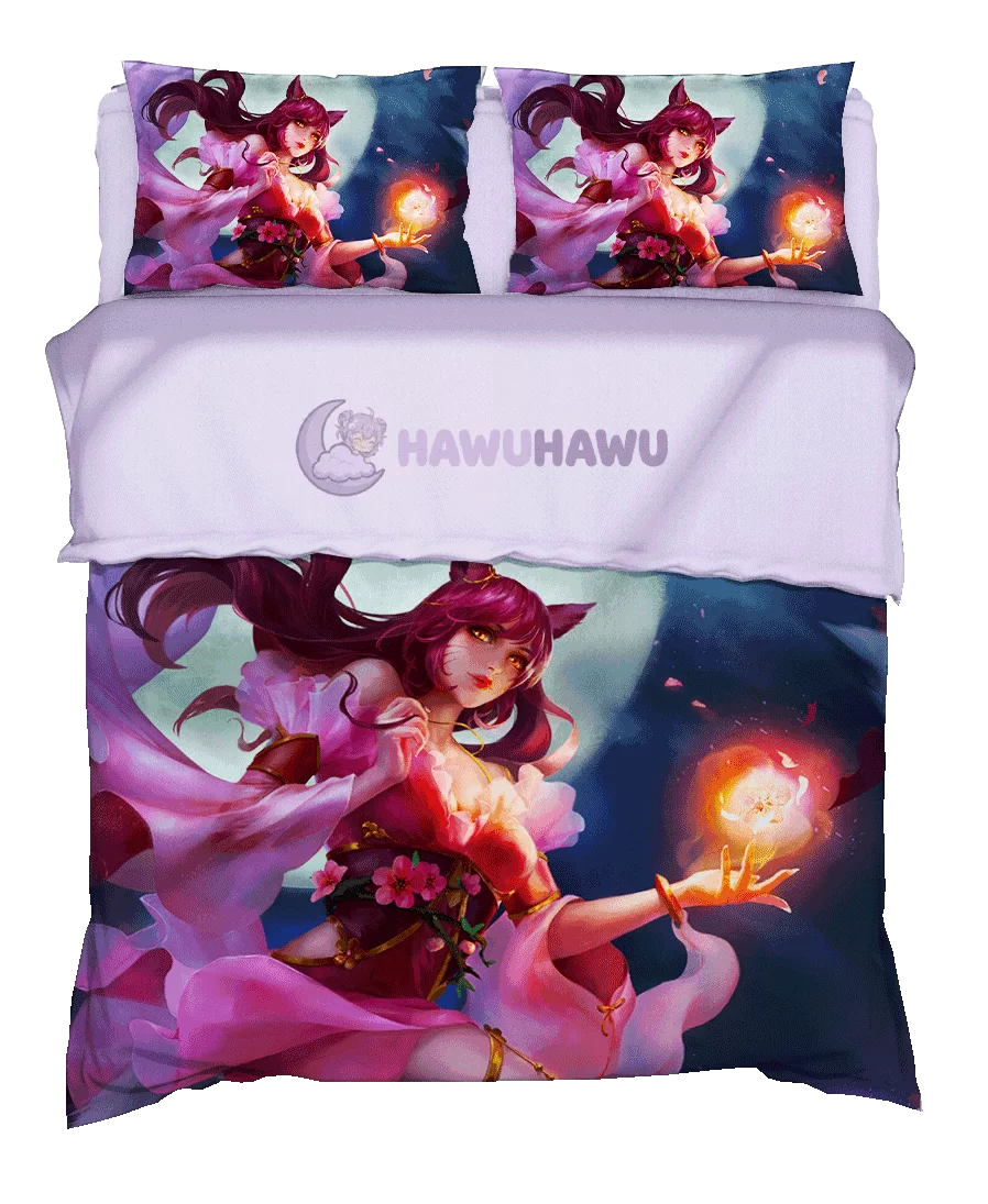 Ahri League of Legends Bedding Set 4-Piece HD Print - HaWuHaWu