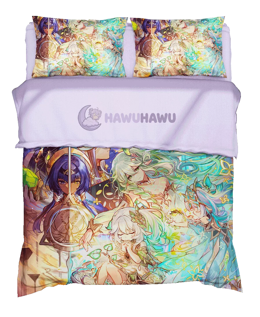 Nahida Genshin Impact Bedding Set 4-Piece HD Print - HaWuHaWu