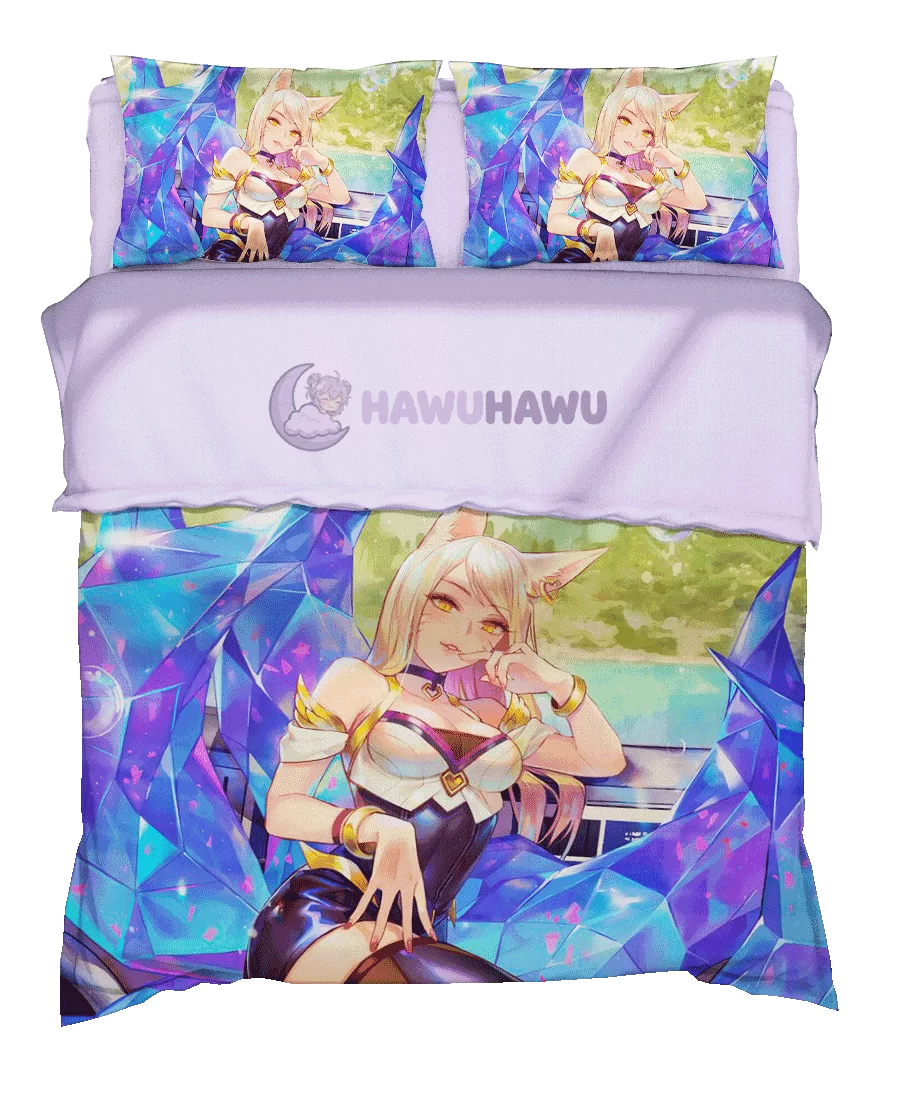 Ahri League of Legends Bedding Set 4-Piece HD Print - HaWuHaWu