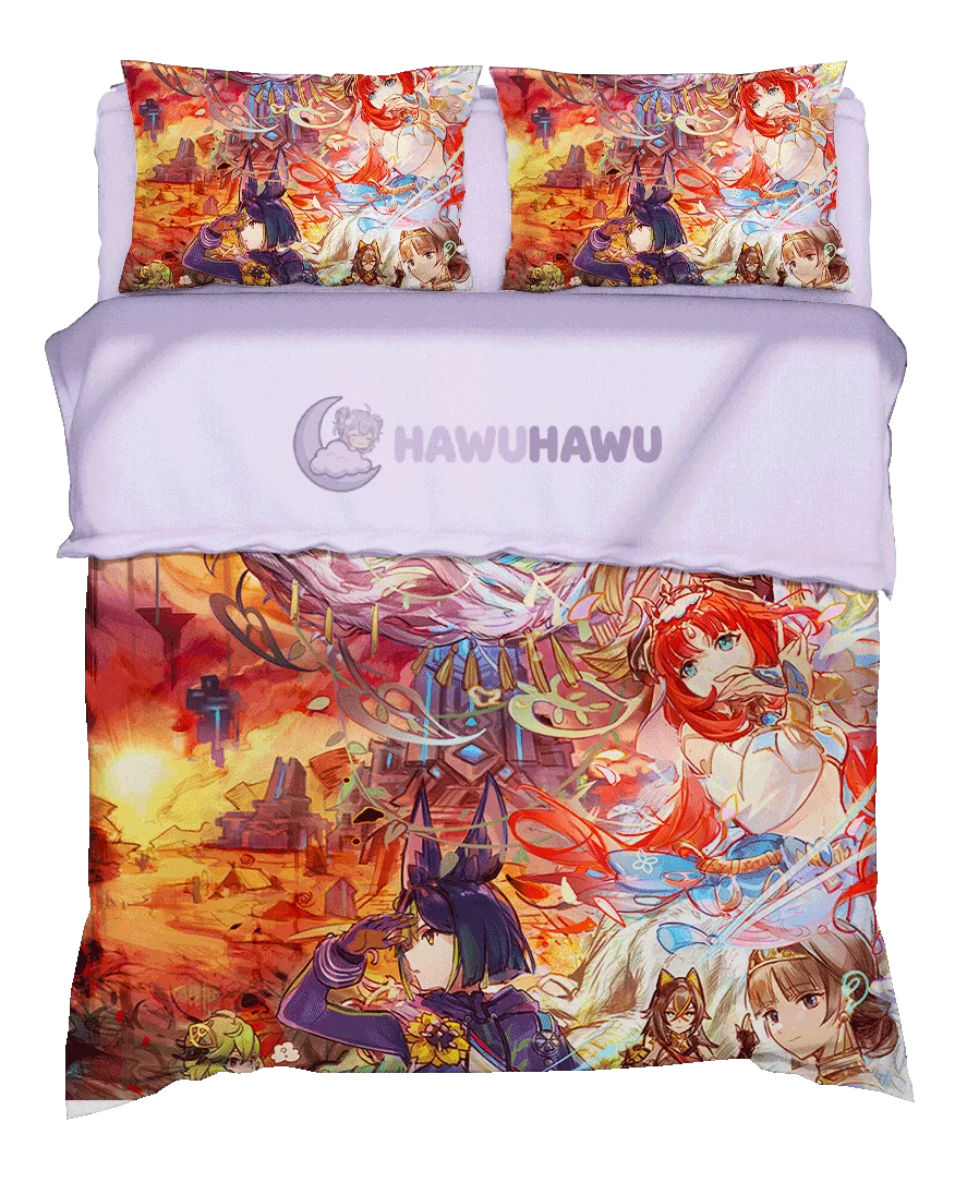 Nilou Genshin Impact Bedding Set 4-Piece HD Print - HaWuHaWu
