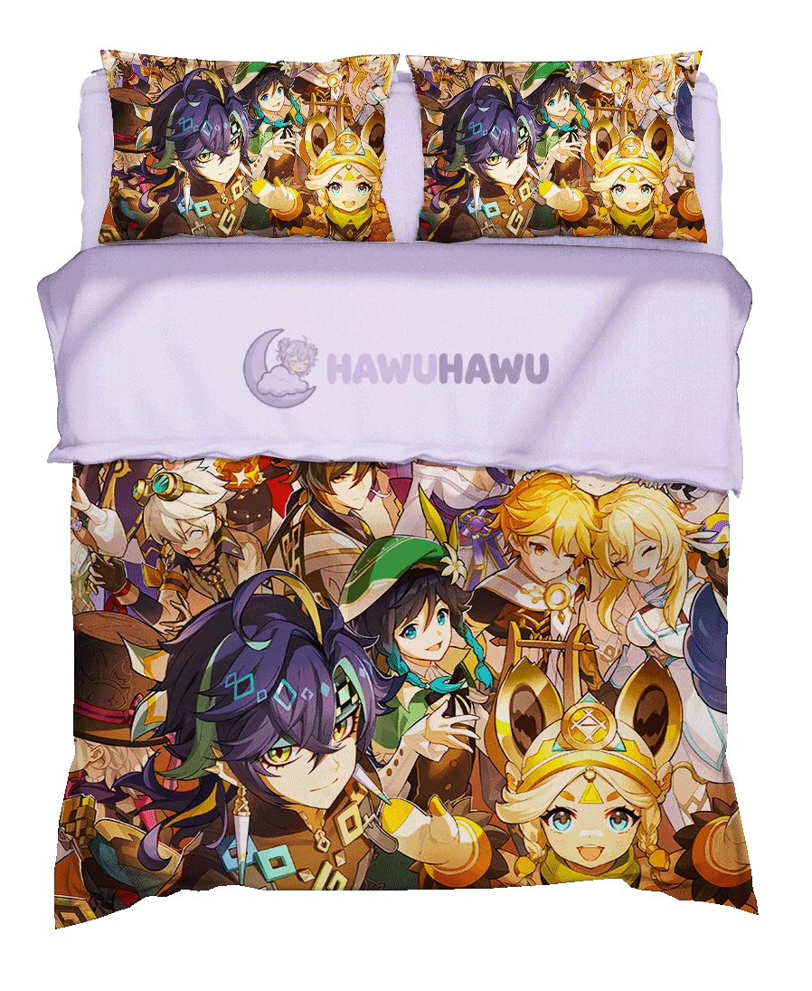 Sethos Genshin Impact Bedding Set 4-Piece HD Print - HaWuHaWu