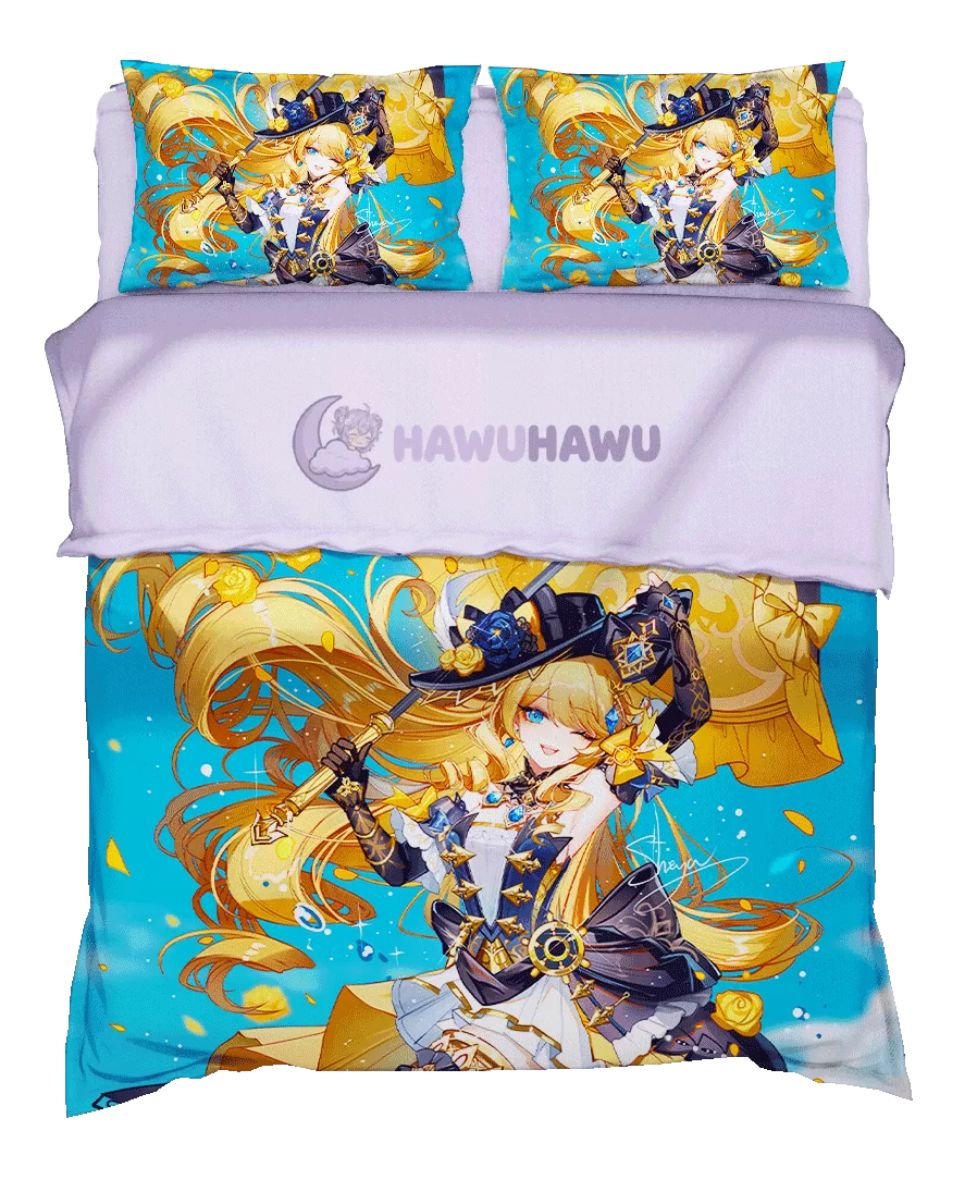 Navia Genshin Impact Bedding Set 4-Piece HD Print - HaWuHaWu