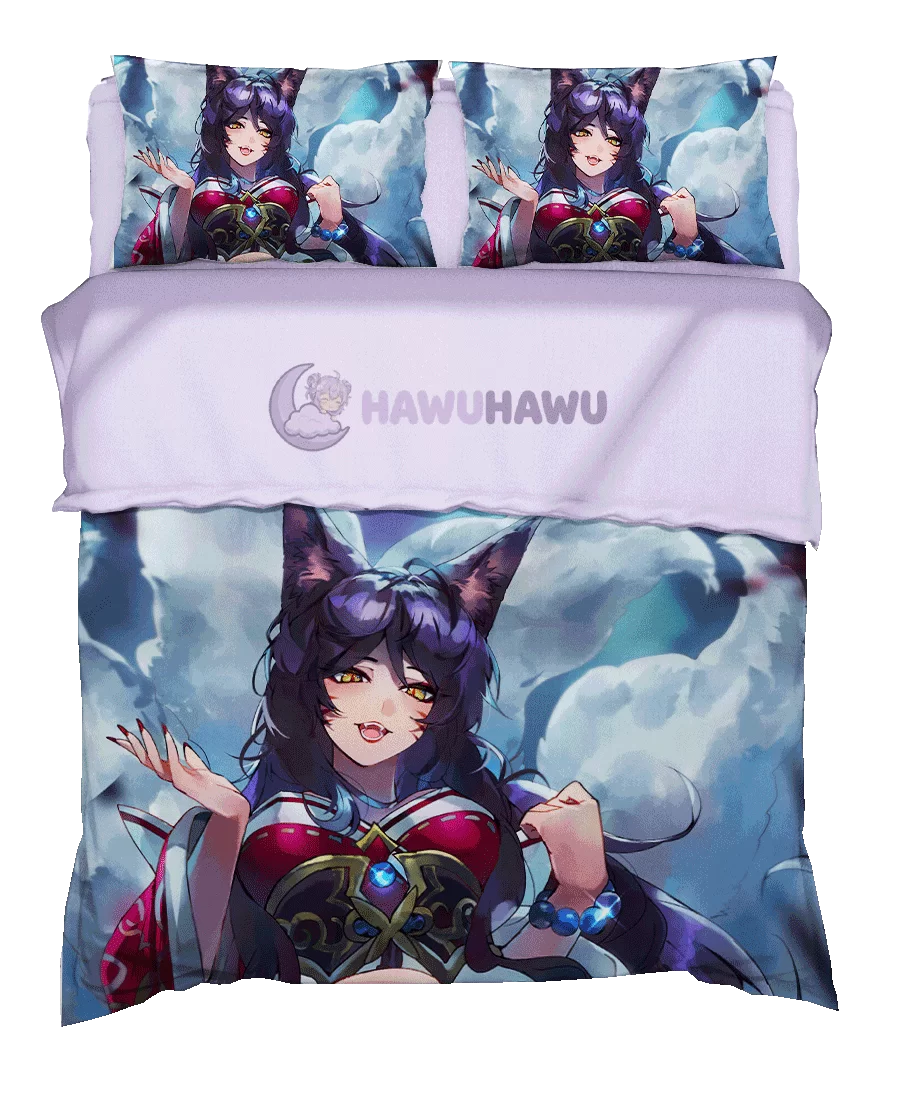 Ahri League of Legends Bedding Set 4-Piece HD Print - HaWuHaWu