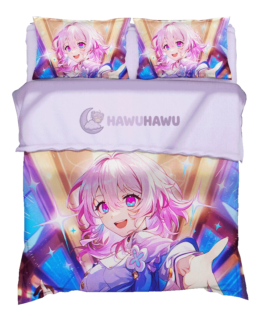 March 7th Honkai Star Rail Bedding Set 4-Piece HD Print - HaWuHaWu