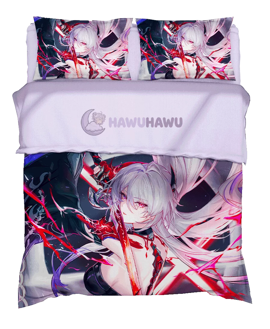 Acheron Honkai Star Rail Bedding Set 4-Piece HD Print - HaWuHaWu