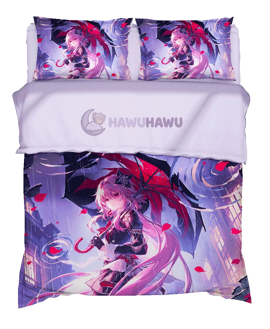 Evernight Honkai Star Rail Bedding Set 4-Piece HD Print - HaWuHaWu