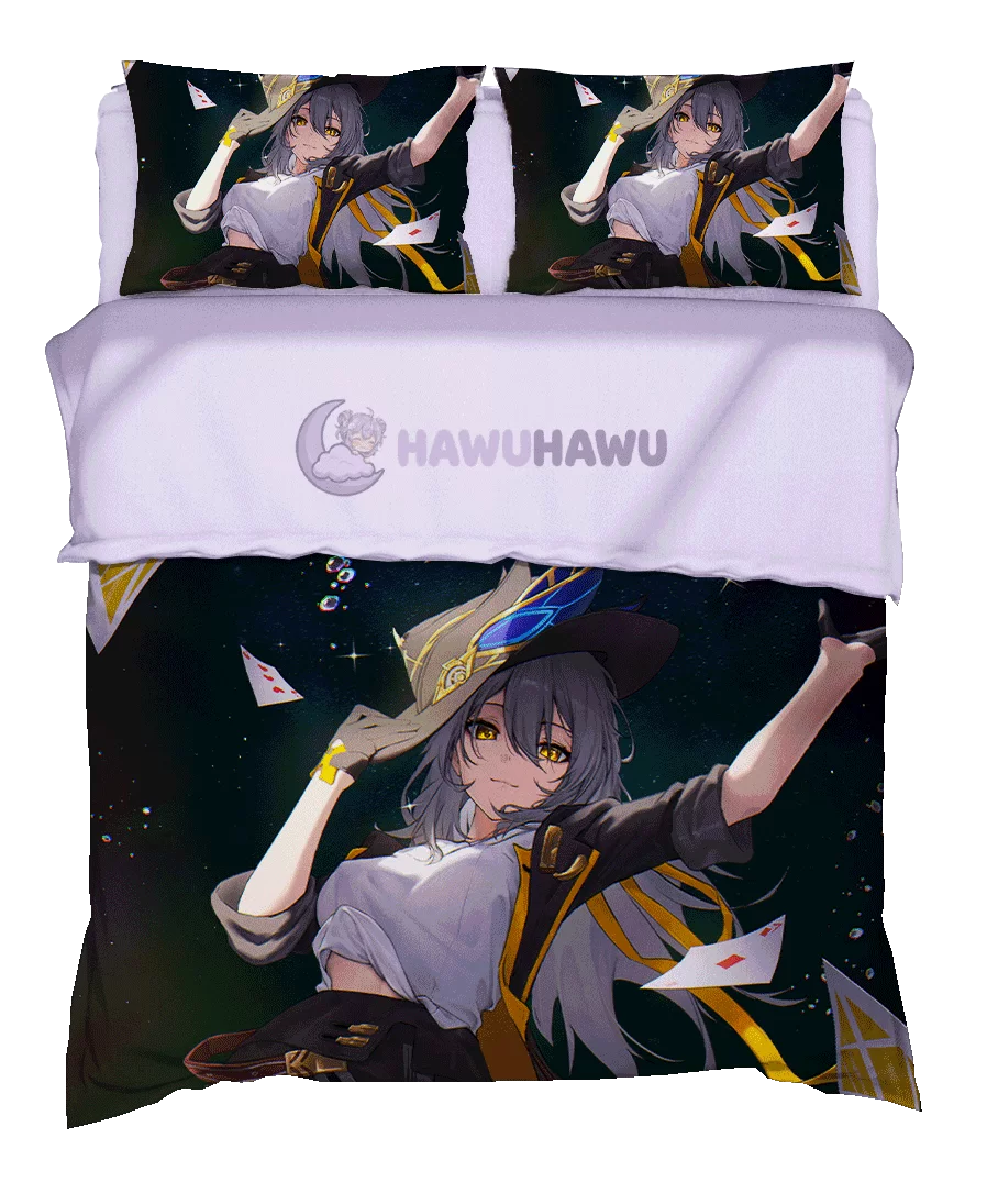 Stelle Honkai Star Rail Bedding Set 4-Piece HD Print - HaWuHaWu