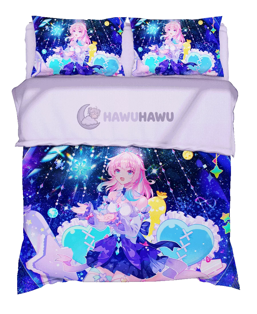 March 7th Honkai Star Rail Bedding Set 4-Piece HD Print - HaWuHaWu