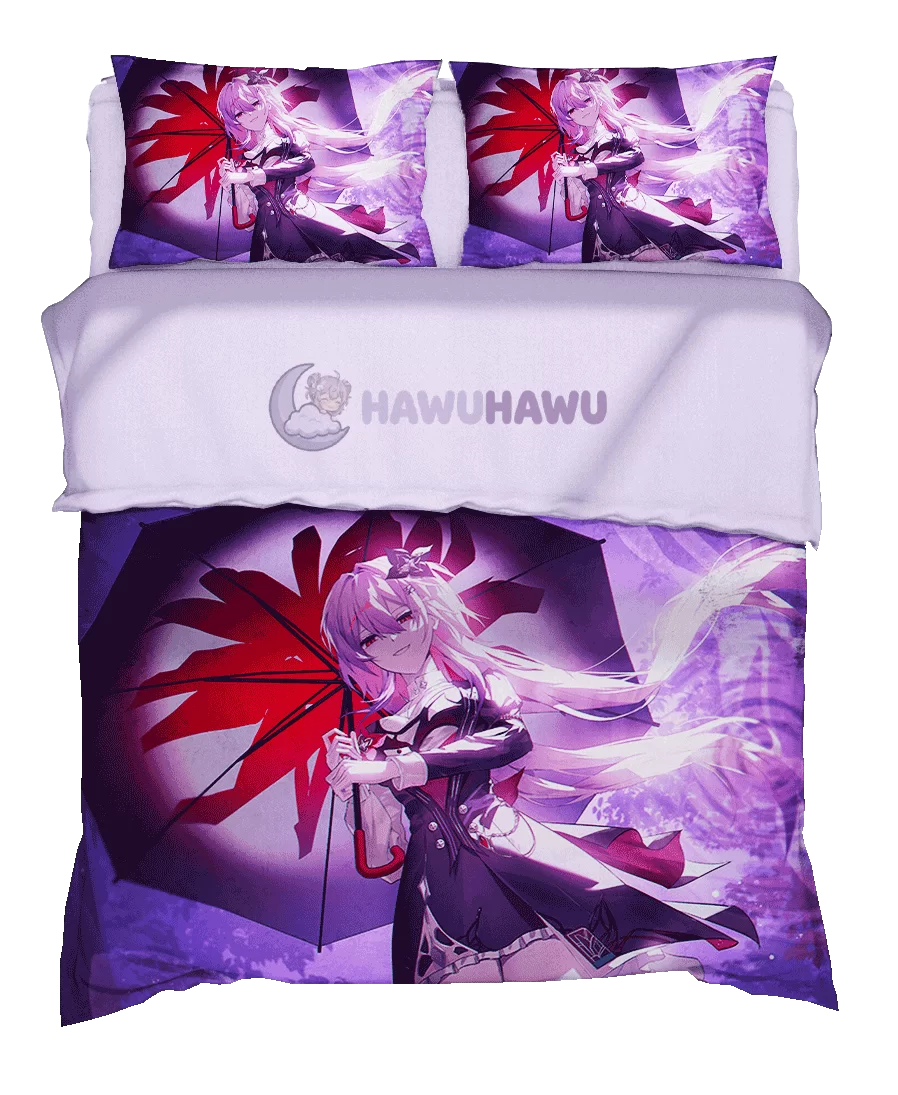Evernight Honkai Star Rail Bedding Set 4-Piece HD Print - HaWuHaWu