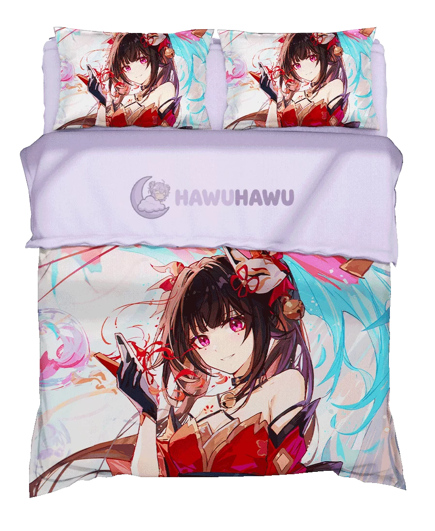 Sparkle Honkai Star Rail Bedding Set 4-Piece HD Print - HaWuHaWu