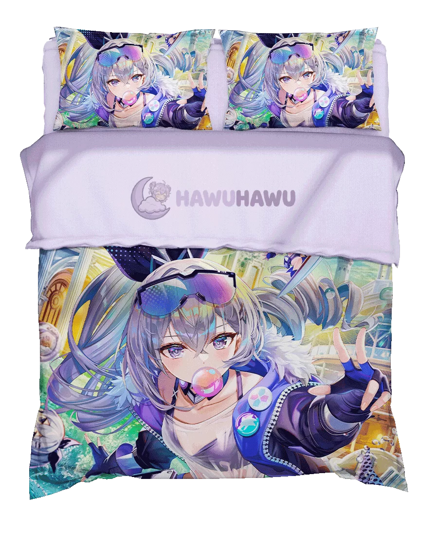 Silver Wolf Honkai Star Rail Bedding Set 4-Piece HD Print - HaWuHaWu