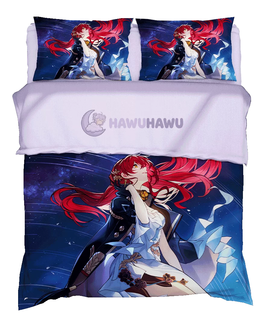 Himeko Honkai Star Rail Bedding Set 4-Piece HD Print - HaWuHaWu