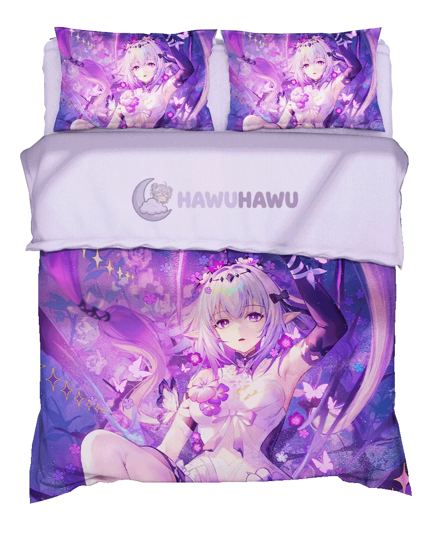 Castorice Honkai Star Rail Bedding Set 4-Piece HD Print - HaWuHaWu