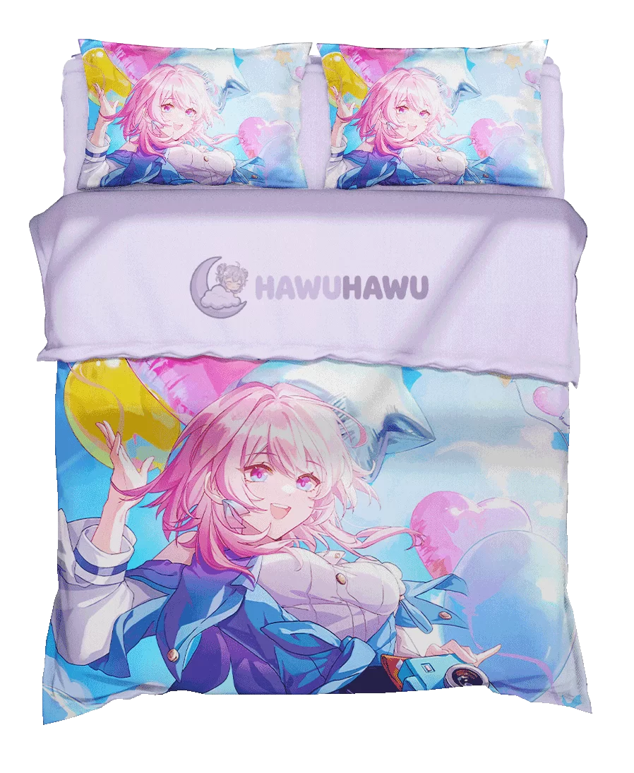 March 7th Honkai Star Rail Bedding Set 4-Piece HD Print - HaWuHaWu