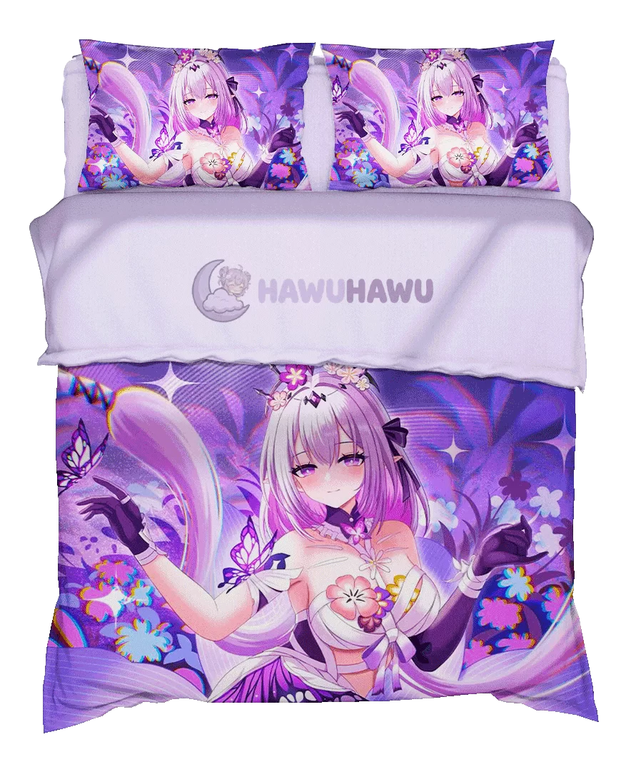 Castorice Honkai Star Rail Bedding Set 4-Piece HD Print - HaWuHaWu