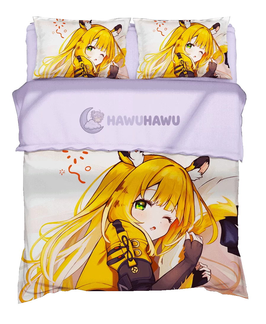 Ju Fufu Zenless Zone Zero Bedding Set 4-Piece HD Print - HaWuHaWu