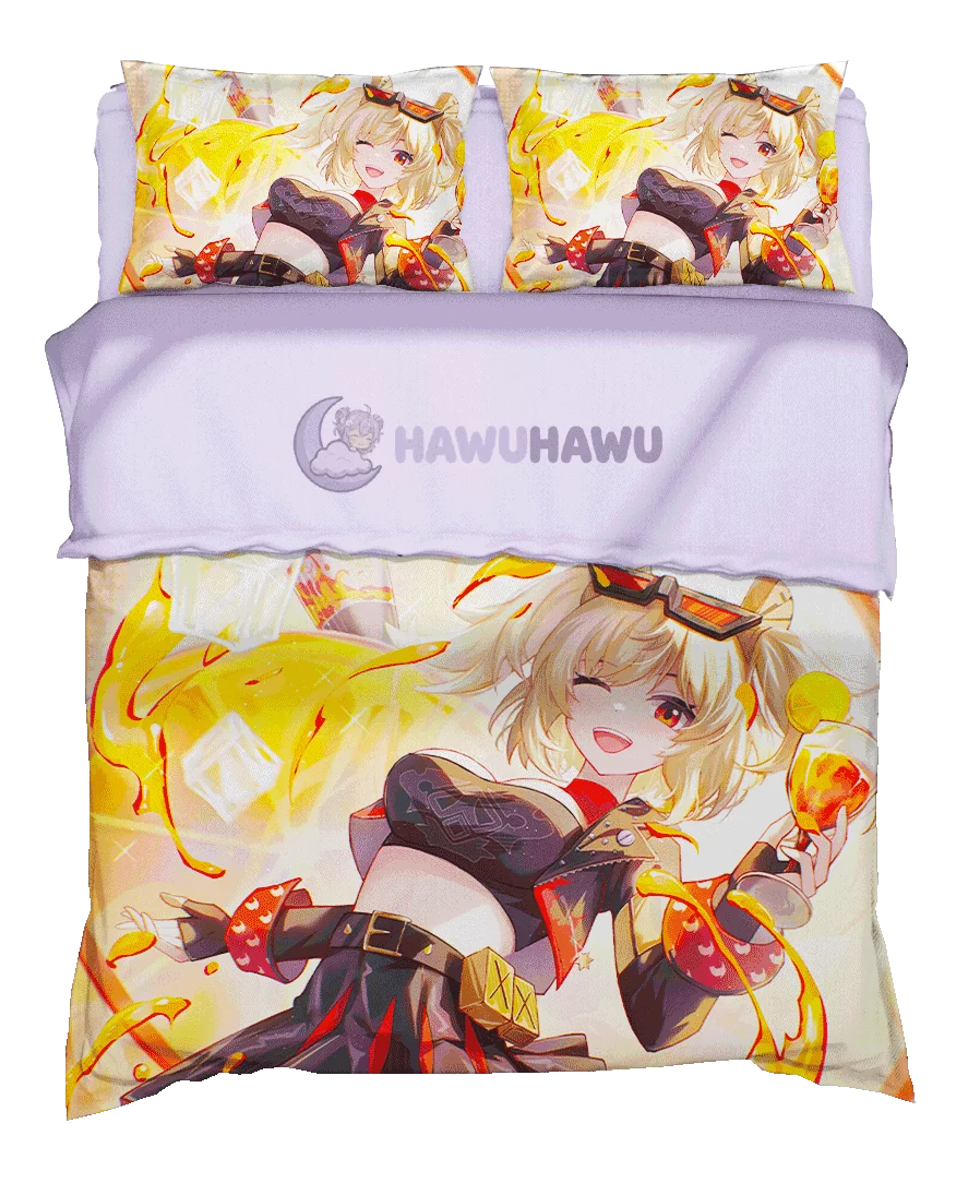 Burnice White Zenless Zone Zero Bedding Set 4-Piece HD Print - HaWuHaWu