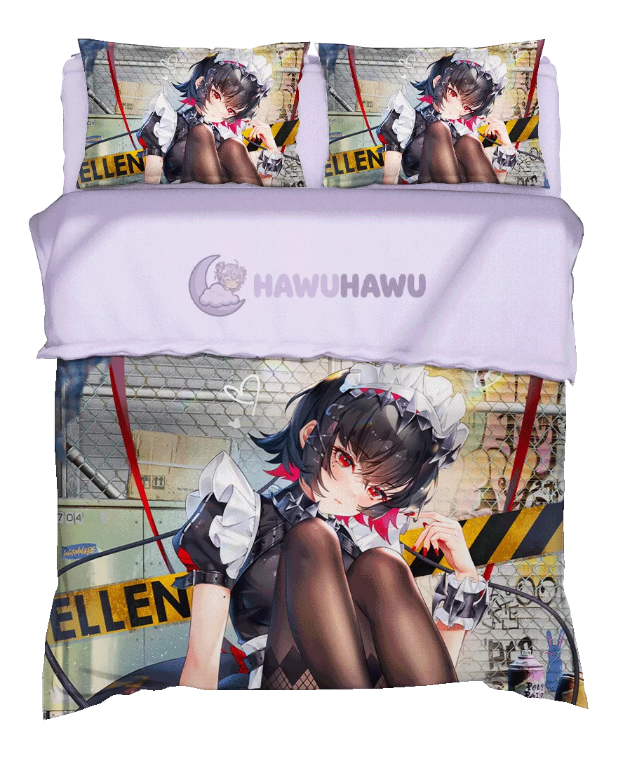 Ellen Joe Zenless Zone Zero Bedding Set 4-Piece HD Print - HaWuHaWu