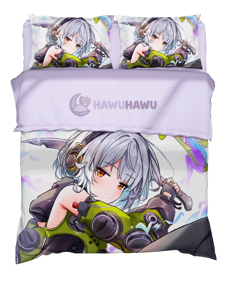 Anby Demara Zenless Zone Zero Bedding Set 4-Piece HD Print - HaWuHaWu