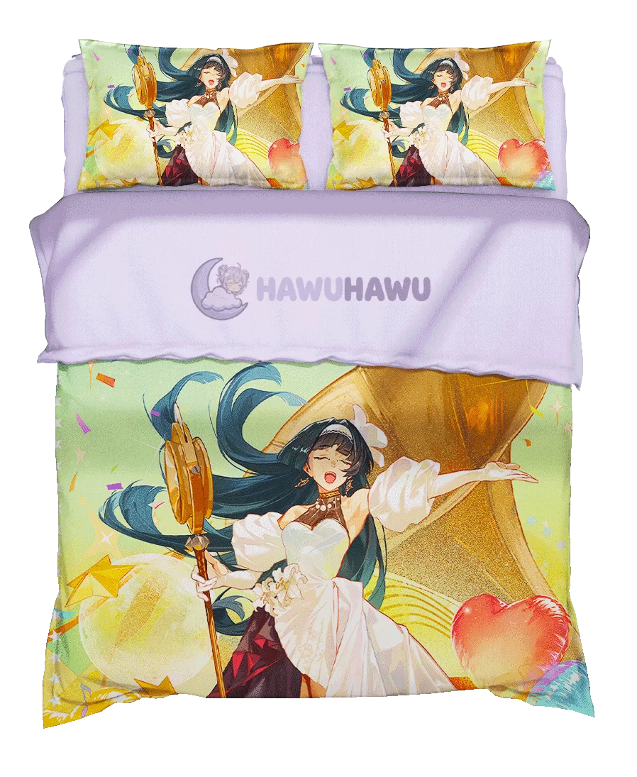 Astra Yao Zenless Zone Zero Bedding Set 4-Piece HD Print - HaWuHaWu