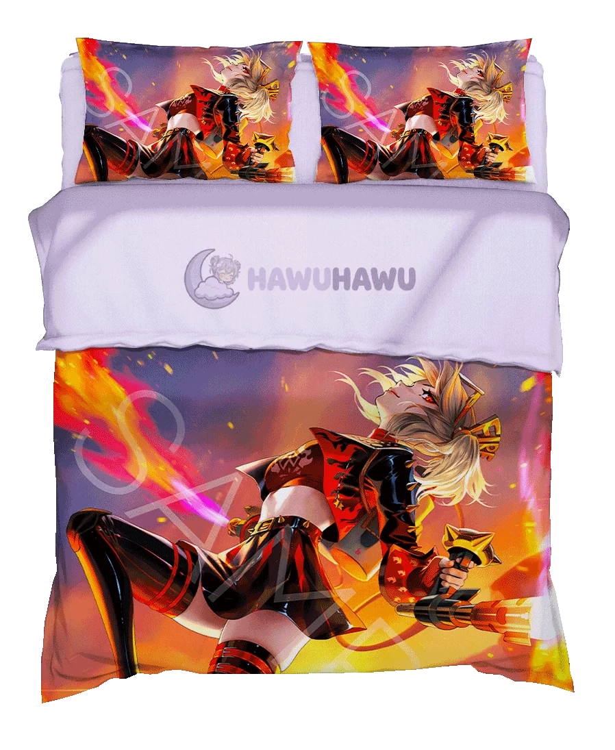 Burnice White Zenless Zone Zero Bedding Set 4-Piece HD Print - HaWuHaWu