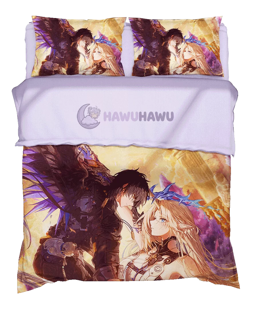 Rover&Cartethyia Wuthering Waves Bedding Set 4-Piece HD Print - HaWuHaWu