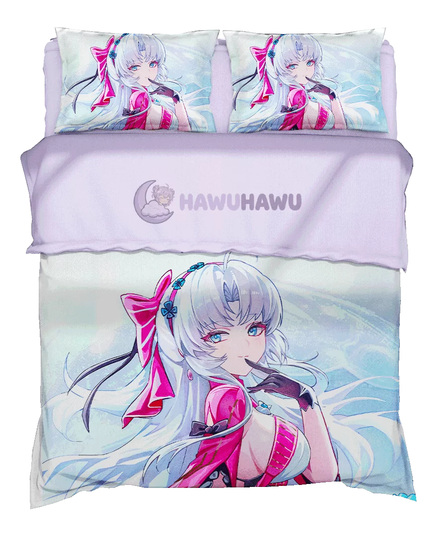 Carlotta Wuthering Waves Bedding Set 4-Piece HD Print - HaWuHaWu