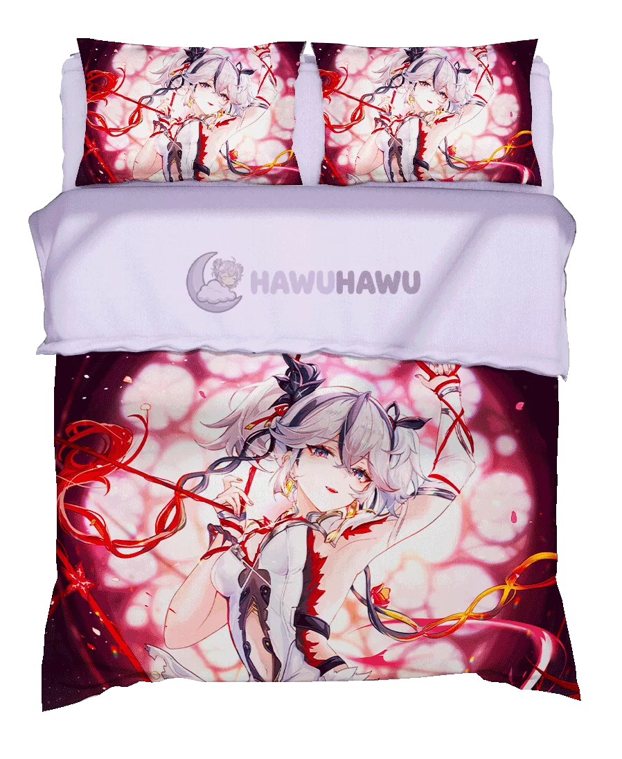 Camellya Wuthering Waves Bedding Set 4-Piece HD Print - HaWuHaWu
