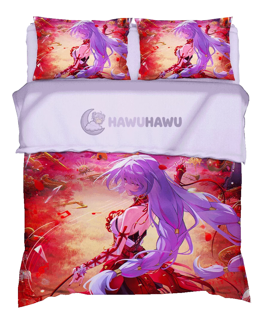 Phrolova Wuthering Waves Bedding Set 4-Piece HD Print - HaWuHaWu