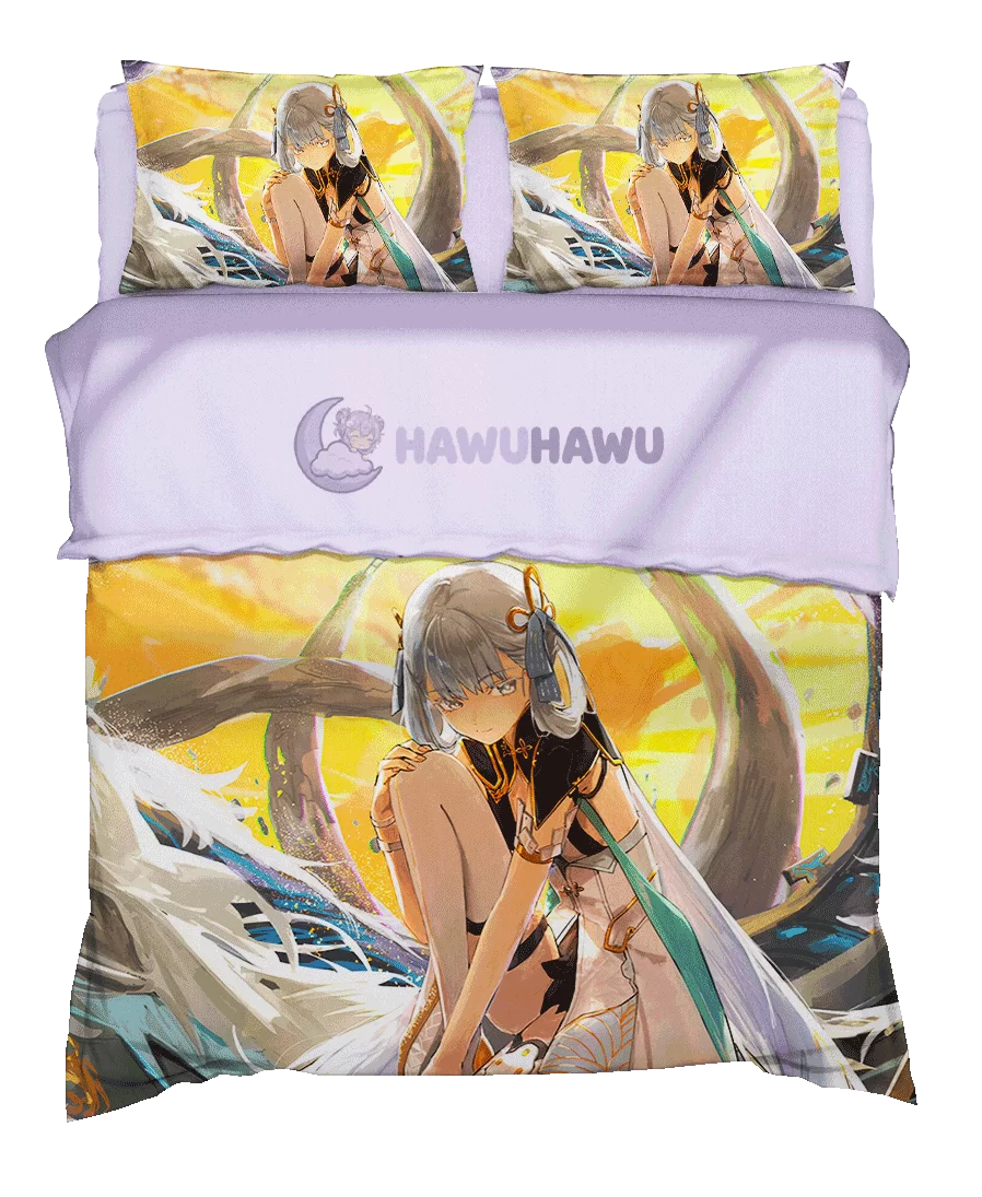 Jinhsi Wuthering Waves Bedding Set 4-Piece HD Print - HaWuHaWu