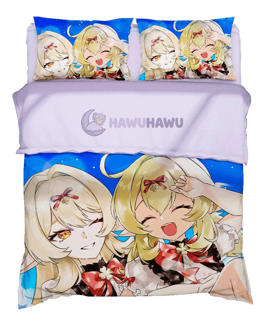 Klee&Alice Genshin Impact Bedding Set 4-Piece HD Print - HaWuHaWu