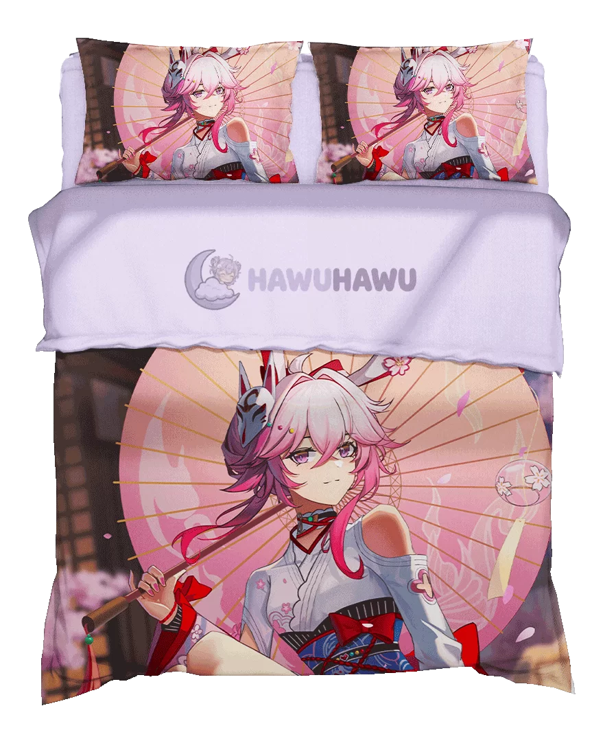 Evanescia Honkai Star Rail Bedding Set 4-Piece HD Print - HaWuHaWu