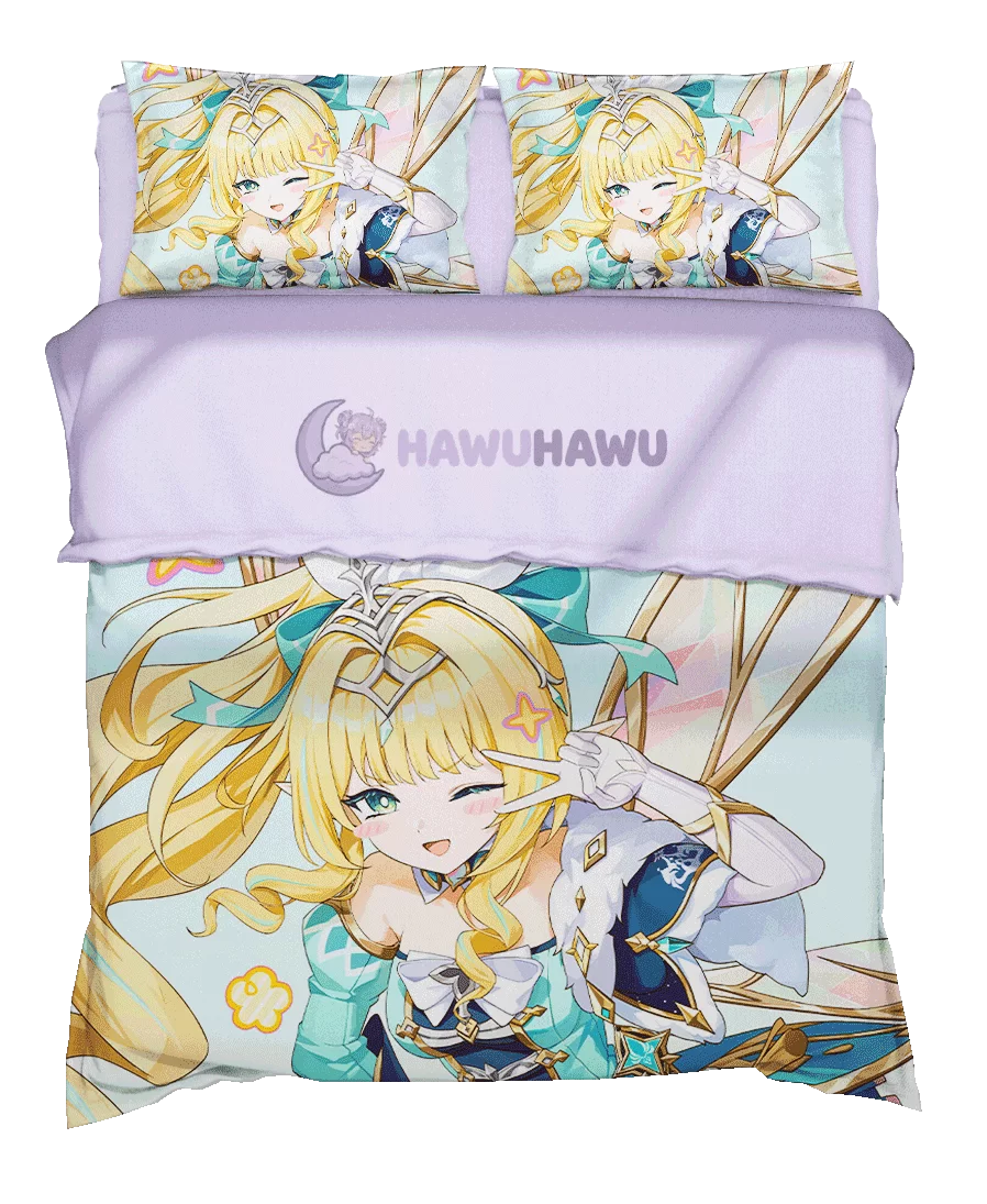 Vesna Genshin Impact Bedding Set 4-Piece HD Print - HaWuHaWu
