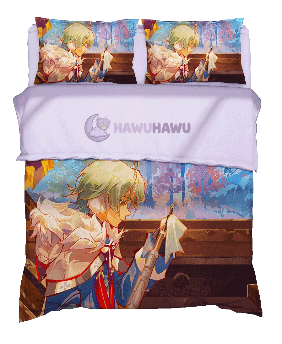 Alyosha Genshin Impact Bedding Set 4-Piece HD Print - HaWuHaWu