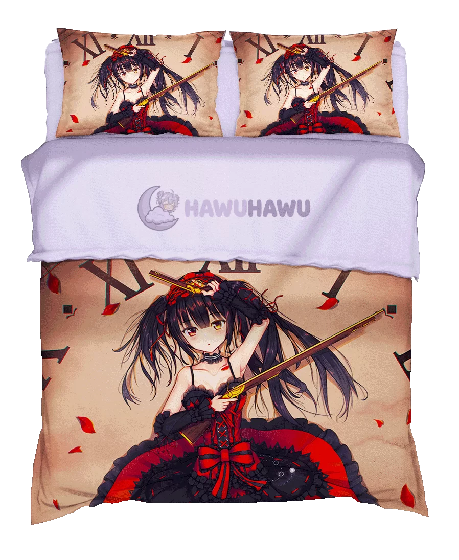 Kurumi Tokisaki Date A Live Bedding Set 4-Piece HD Print - HaWuHaWu